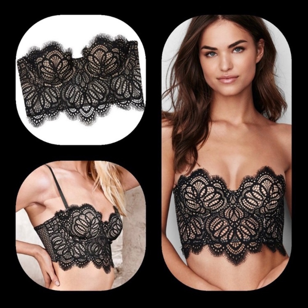 Victoria's Secret Mini Lace Bustier 34D (Black)